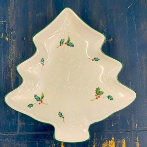 Mikasa ribbon holly serving dish